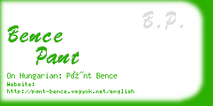 bence pant business card